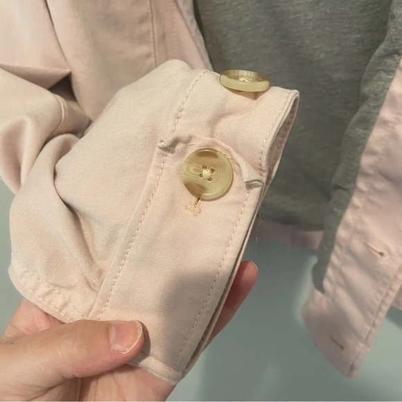 Lou & Grey light pink removable faux fur penny lane jacket small - Picture 7 of 11